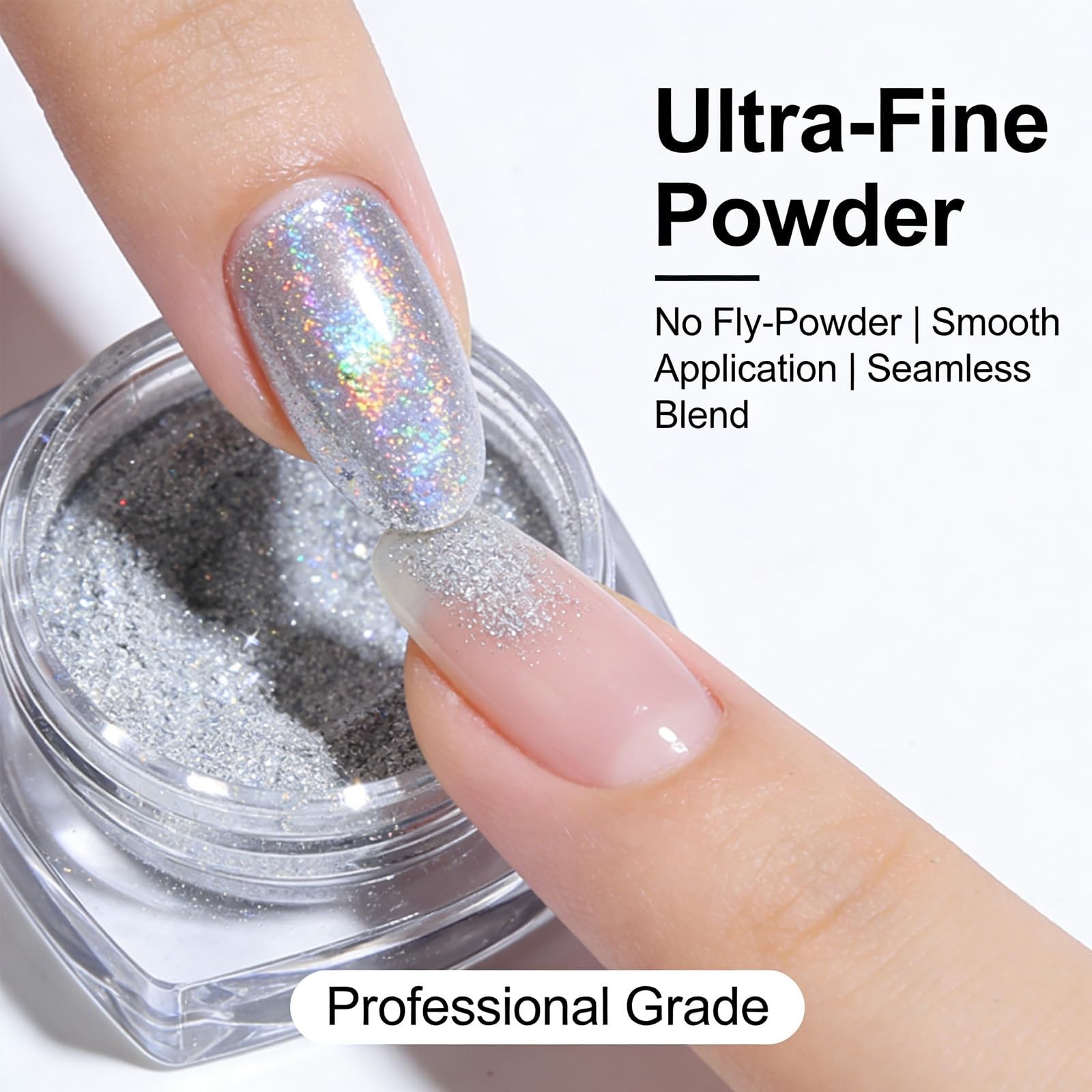Joyeee Holographic Nail Powder, Mermaid Chrome Nail Art Glitter Magic Shining…