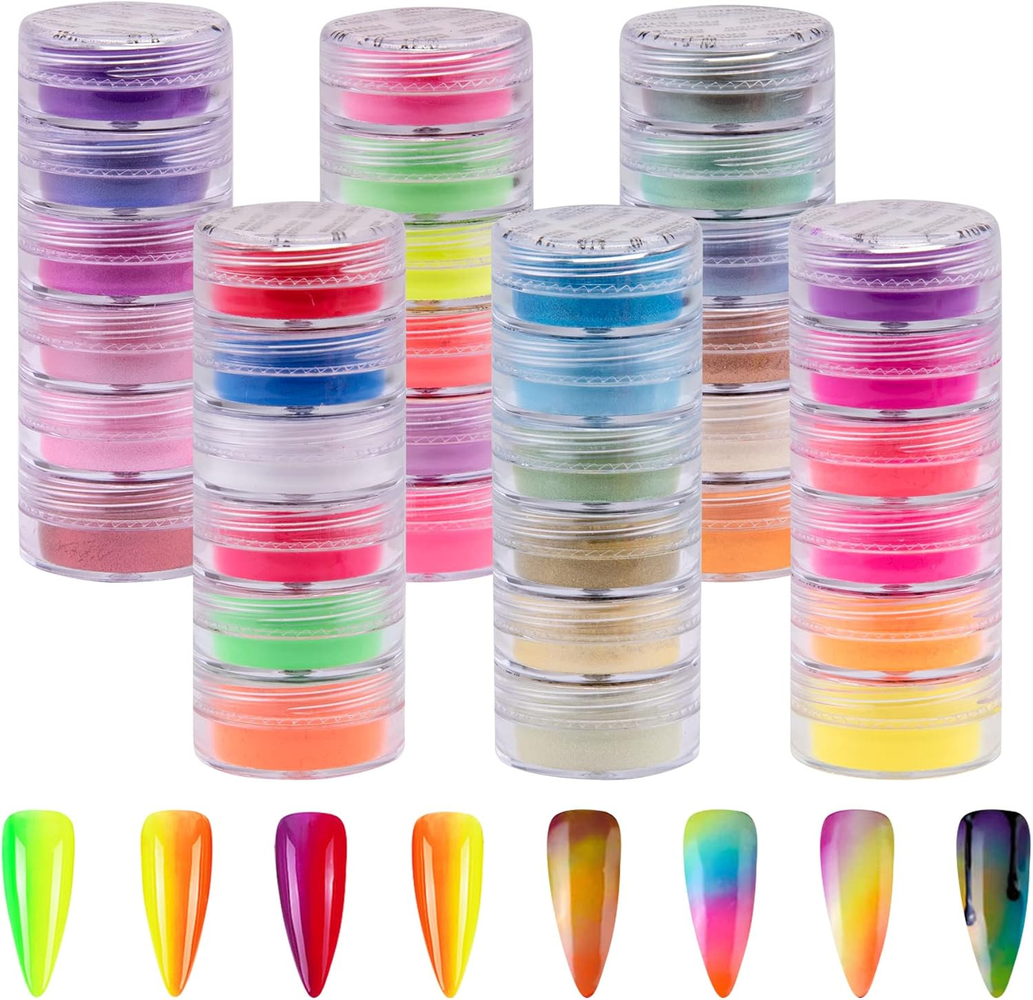 36 colores de pigmento para uñas en gel acrílico, pigmentos para arte colorido