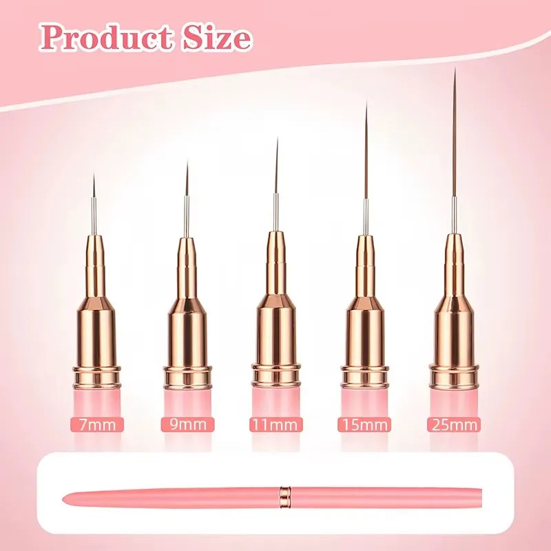 5pcs Nail Art Liner Brush Set UV Gel Nail Brushes Kits French Stripe Line