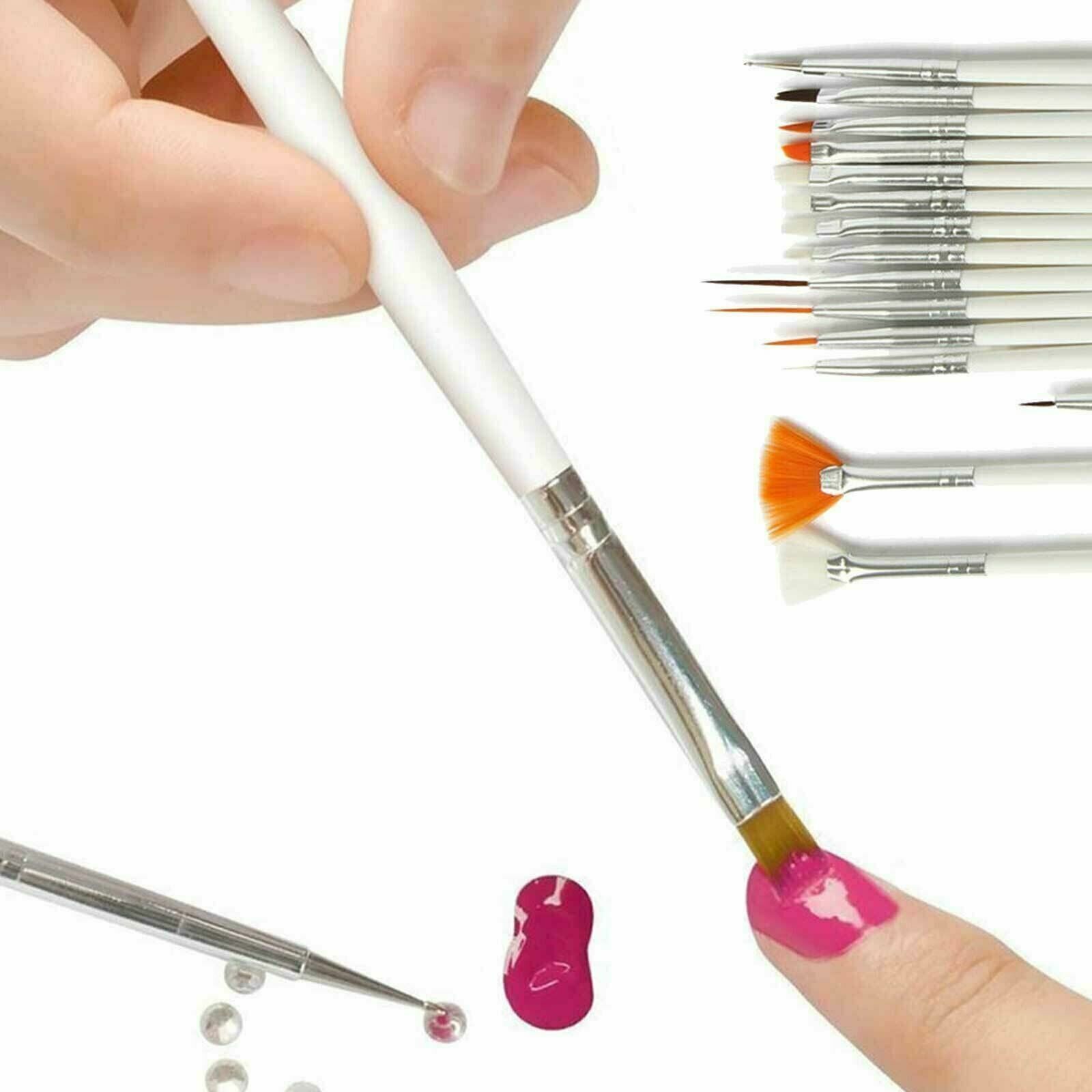 20PCS/Set Nail Art Design Dotting Painting Draw Polish Brush Pen Tools US Ship