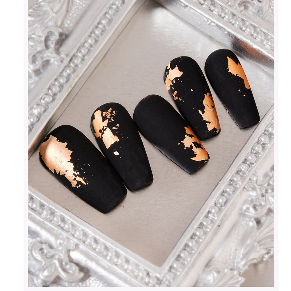 2 Boxes Nail Art Foil Silver Gold Copper Flakes Glitter Paper Decoration Makeup