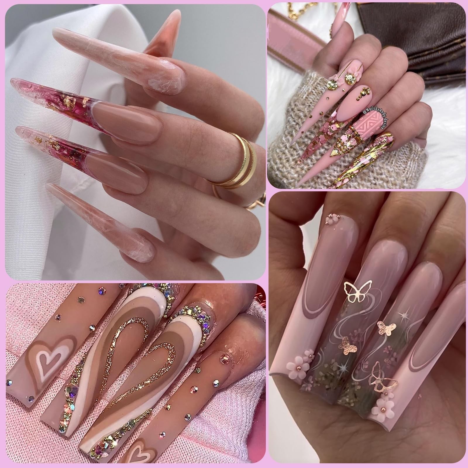 288PCS Nail Dual Forms for French Nails, Dual Nail Forms Molds Acrylic Nail T…