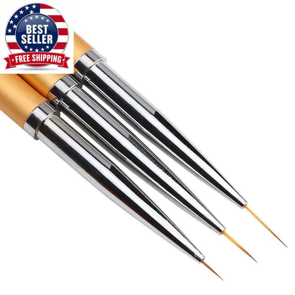 LINMANDA Metal round Top Nail Art Gel Extension Builder Painting Liner Brushes D