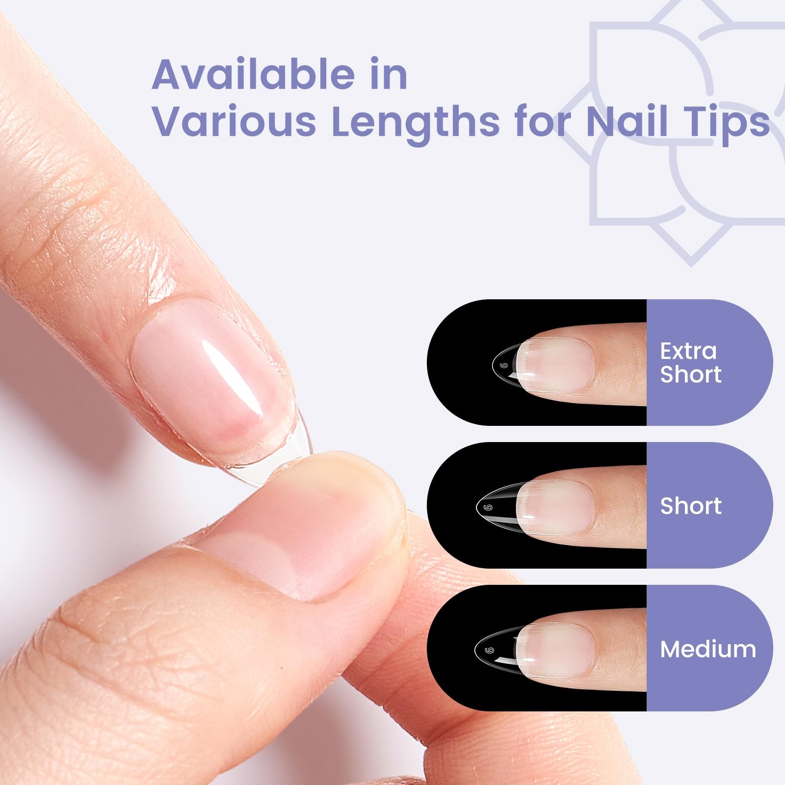 Extra Short Almond Nail Tips: 240Pcs Small Clear Almond Nails Soft Gel Fake N…