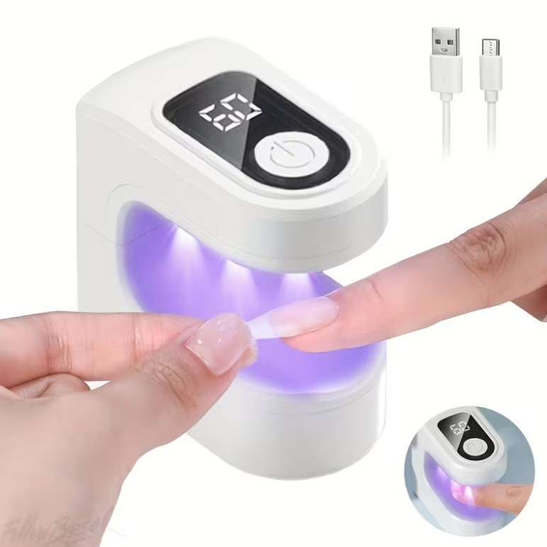 Mini UV Nail Lamp USB Rechargeable Portable Gel Glue Cure Light For Nails Tips