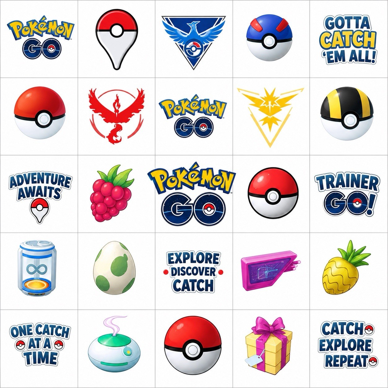 Pokemon Go Decals Clear Waterslide Transfer Set of 50 +instructions Nail Art