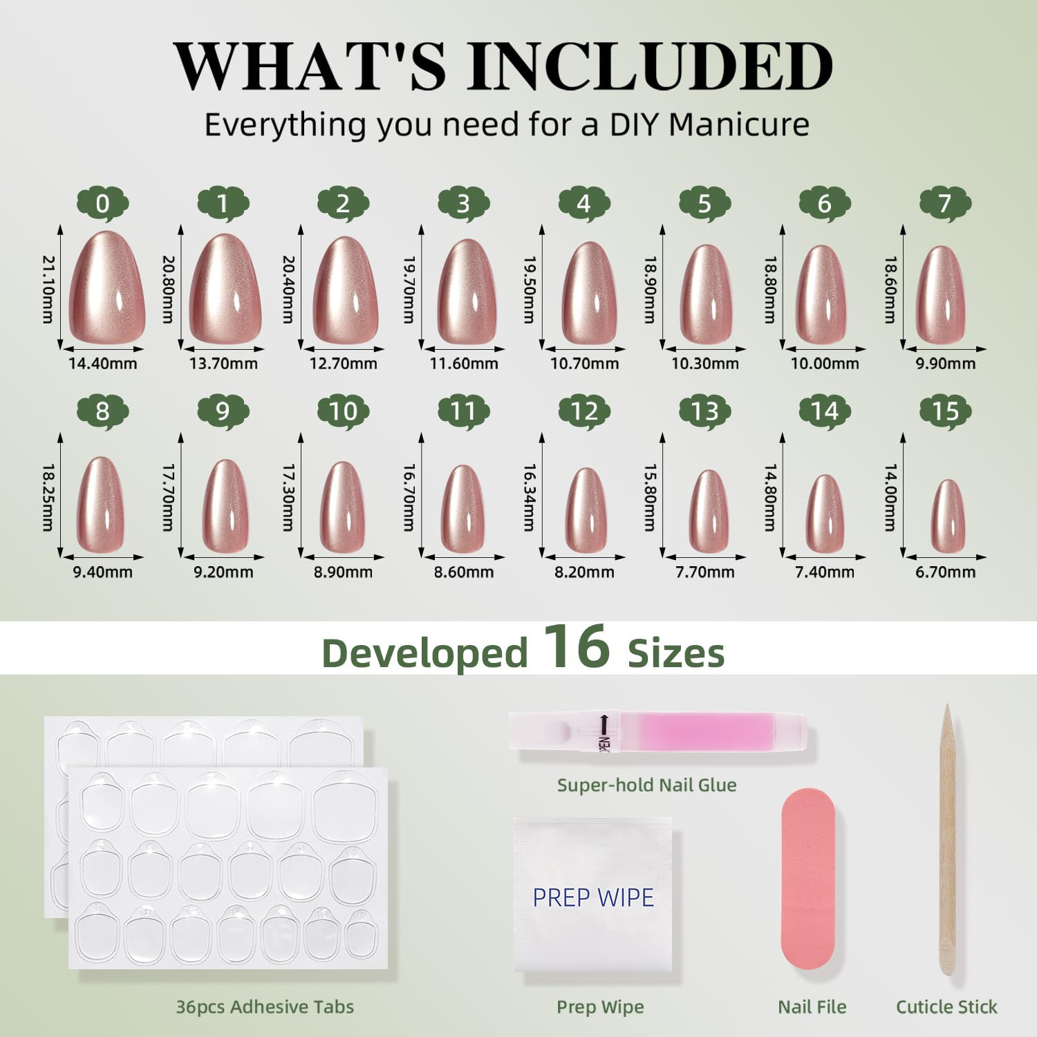 Cat Eye Press on Nails – Mauve Short Almond Fake Nails, Cateye Press on Nails Re