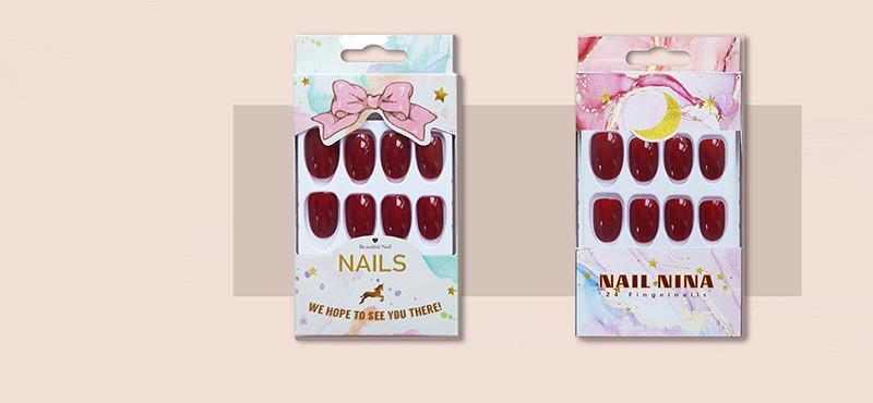 Polish 24PCS Fake Nails Stick On Nails With Glue Press on Full Cover False Nail