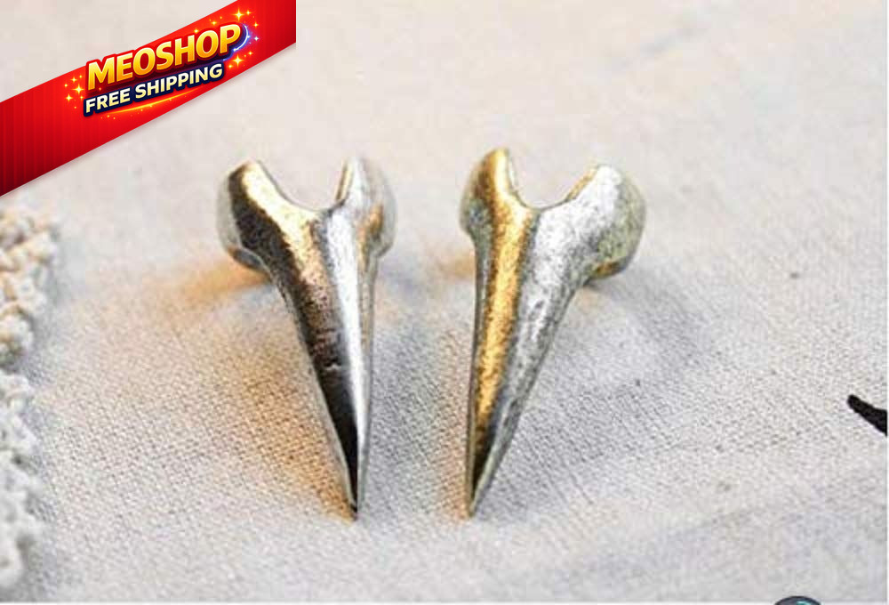 Lzz 10 Pieces of Vintage Silver Punk Rock Gothic Nails Finger Ring silver
