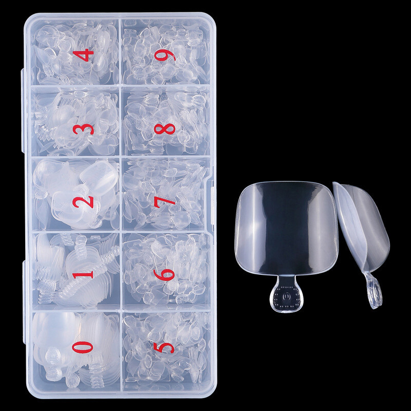 500 Pcs Artificial False Toe Nails Tip For Nail Art Decor Foot Manicure Tool Box