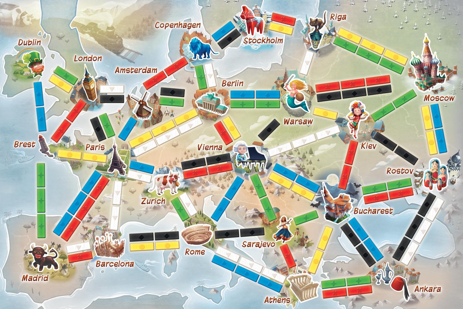 Asmodee Ticket to Ride Europe First Journey Board Game Junior Edition, Multi