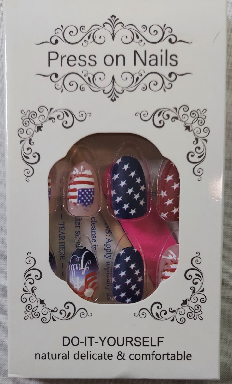 3 Sets Of Holiday Themed Press On Nails 4th Of July, Halloween, Thanksgiving.