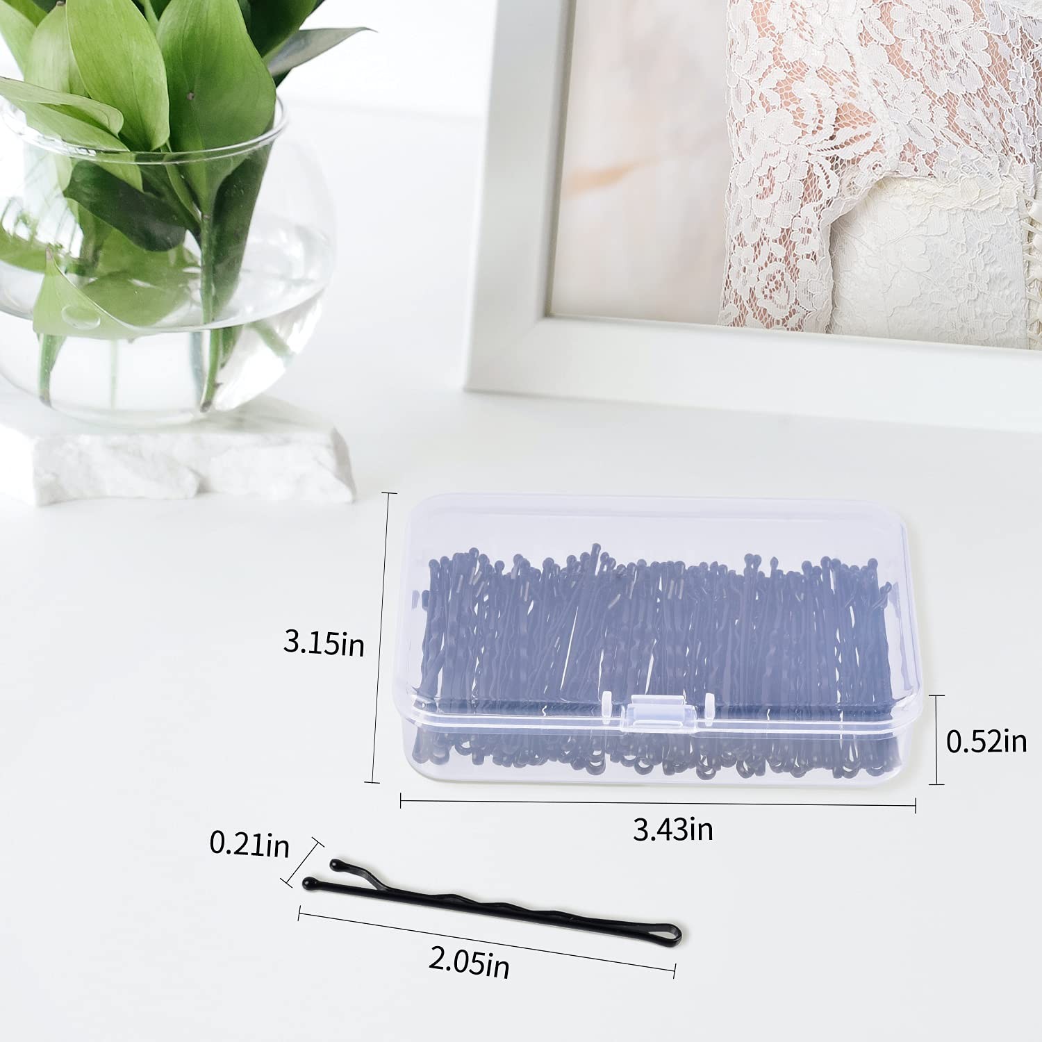MORGLES 120Pcs Bobby Pins Black, 2Inches 1 Count (Pack of 120), Black（2inch)