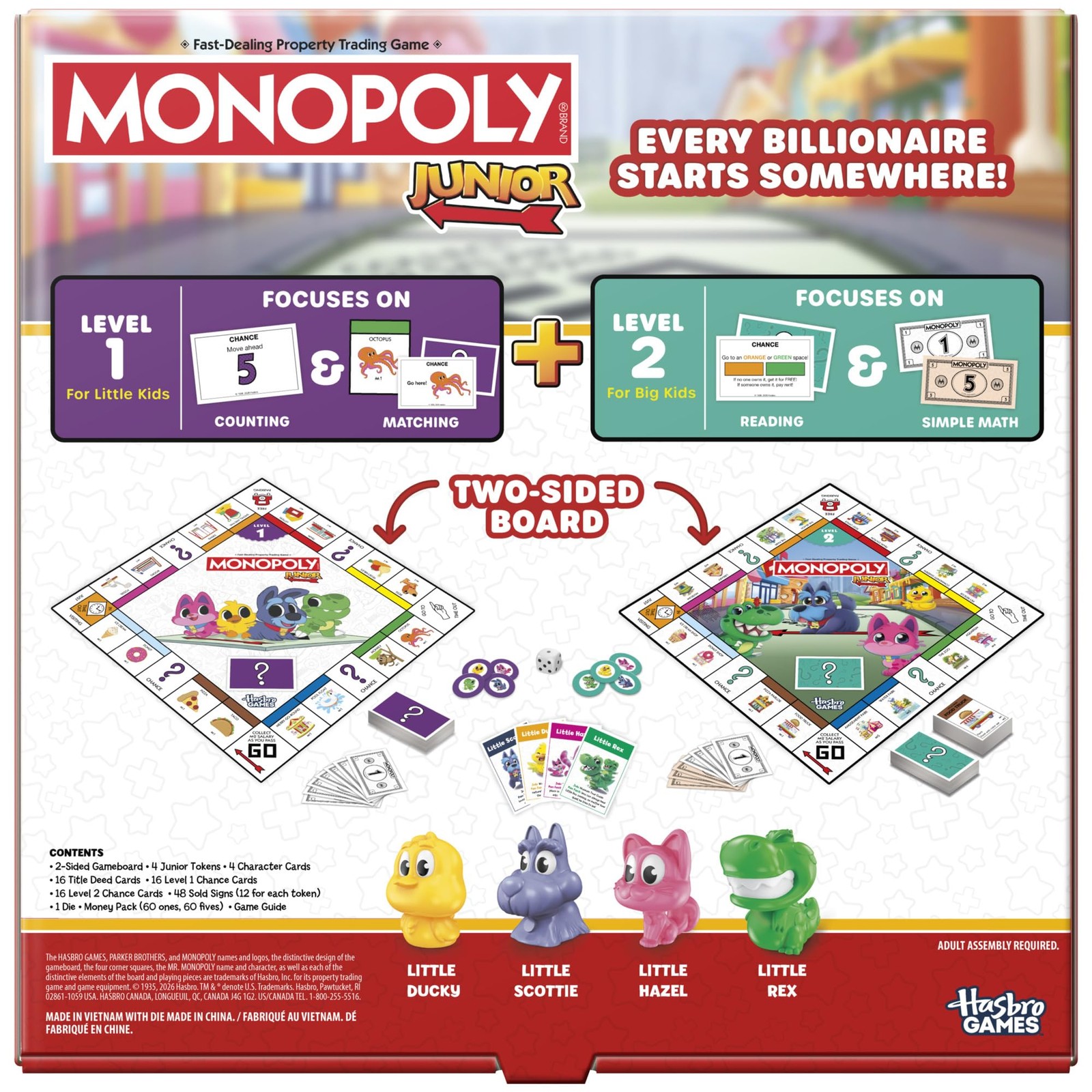 Monopoly Junior Board Game (2026 Edition) | 1.71875 cubic inches, Multi Color