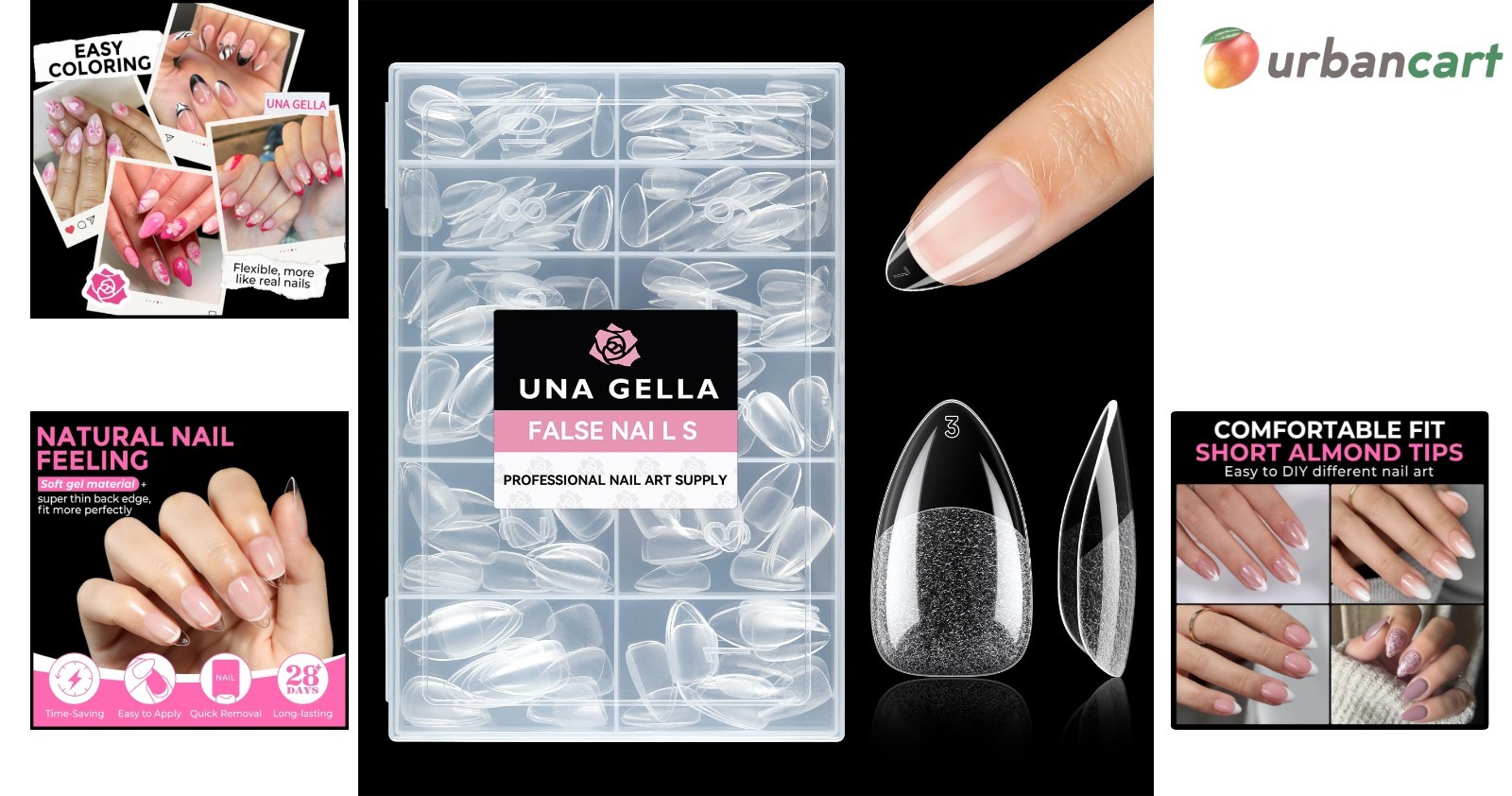 216PCS Short Almond Soft Gel Nail Tips for Natural, Easy DIY Manicures