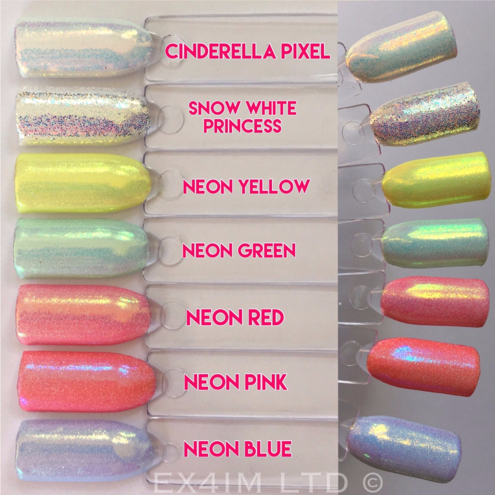 NEON EFFECT Pixel Thin NAIL ART GLITTER IRIDESCENT SEQUINS Powder Cinderella UK