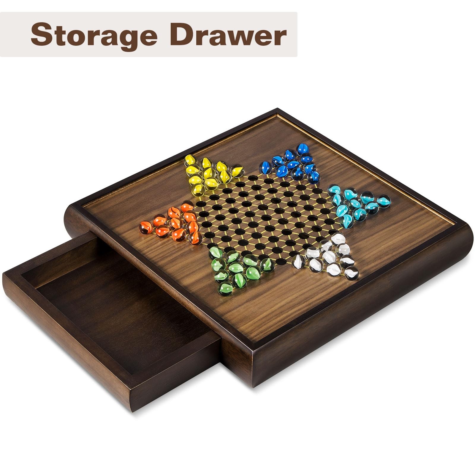 ELONGDI 2 in 1 Magnetic Chess Set & Chinese Checkers 13″ 13 X 13 X 2.2 inches