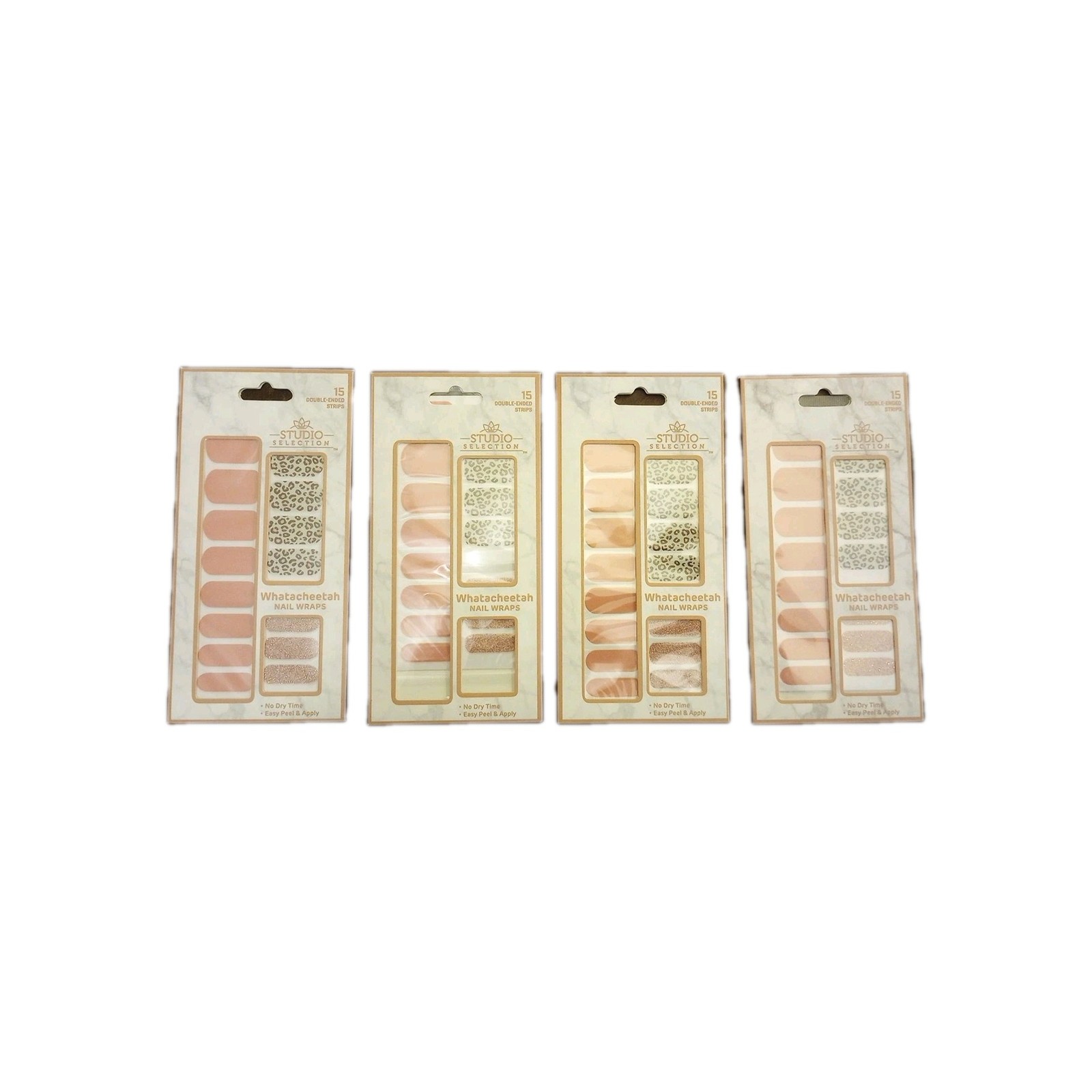 Studio Selection Whatacheetah Nail Wraps 15 Strips Each Set Of 4 New