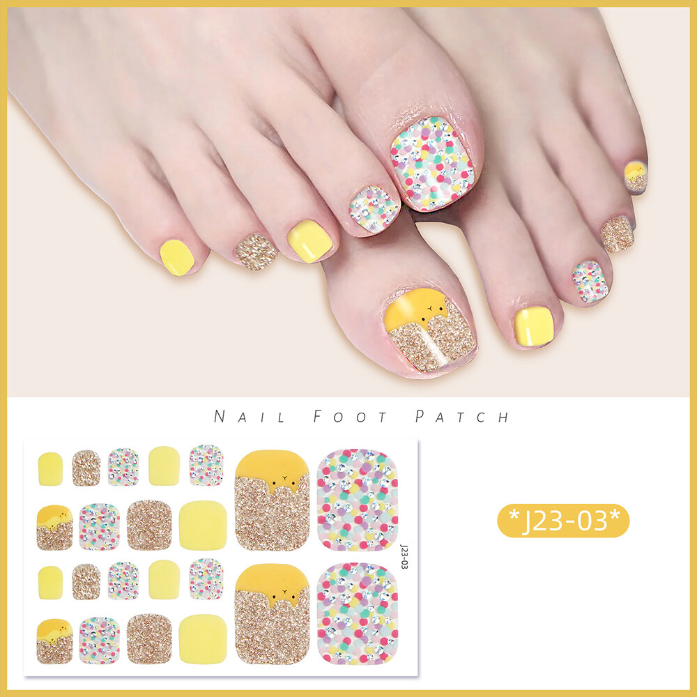 Full Size Nail Wraps Stickers Polish Toe Manicure Art Self Stick Decor 3D Decals