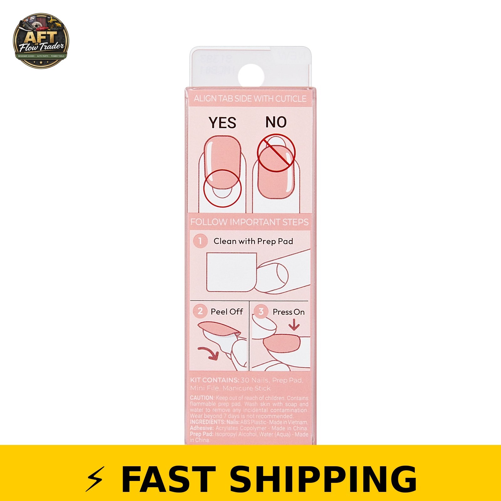 imPRESS Kiss Impress Short Square Oval Nails – Light Pink, 30 pcs