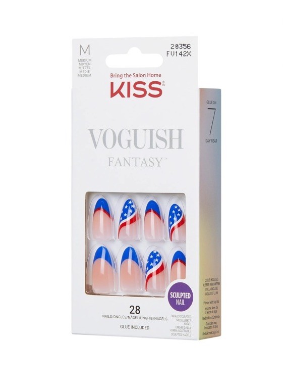 Kiss Voguish Fantasy Smooth Glue on Nails Medium 28 nails