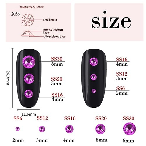 1440 Pcs SS20 5mm Flatback Rhinestones for SS20/5mm/1440 PCS Dark Rose Red AB