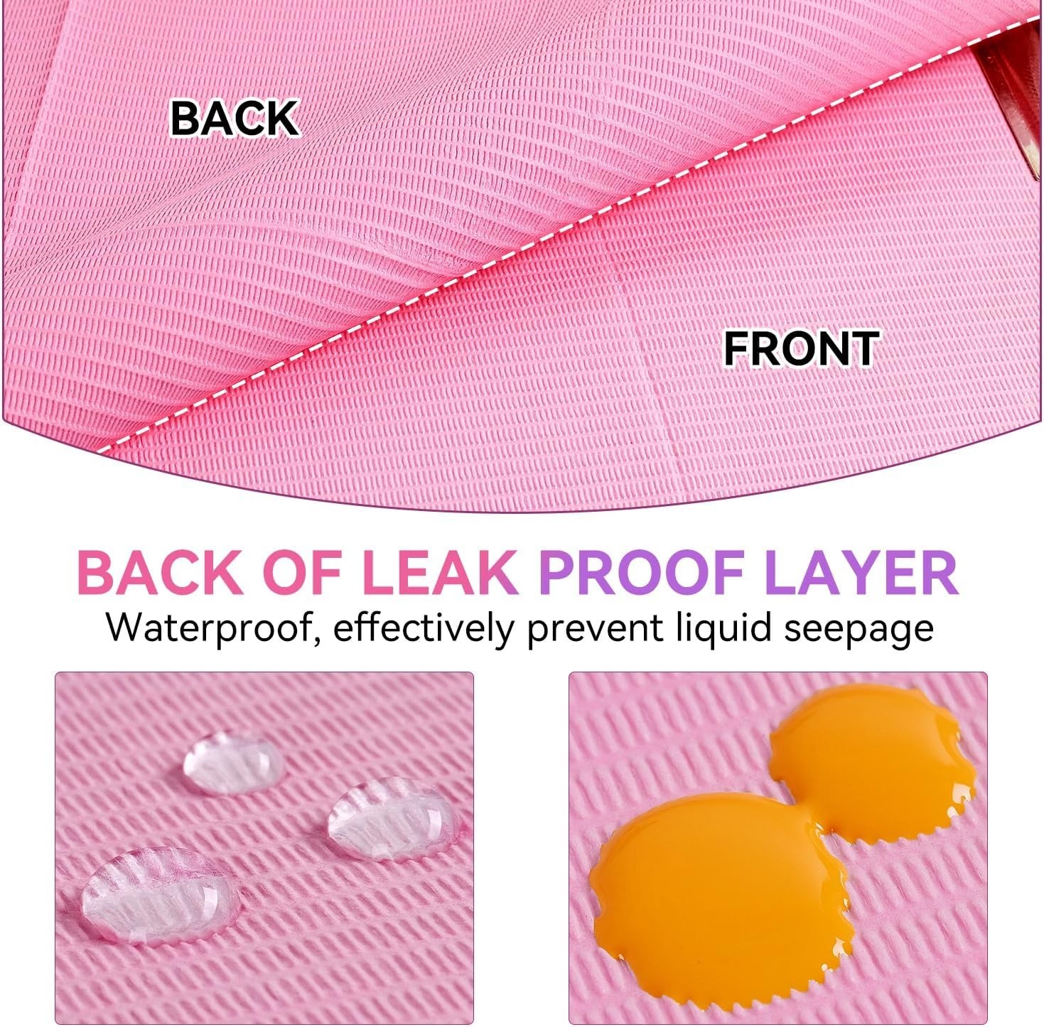 Disposable Nail Mats, 50 Pcs 3-Ply Absorbent Nail Table Pads with PE Backing,…