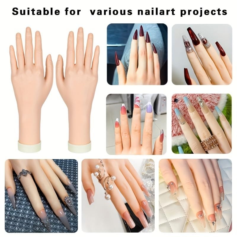 Practice Hand for Acrylic Nails Soft Touch Mannequin left, Beige