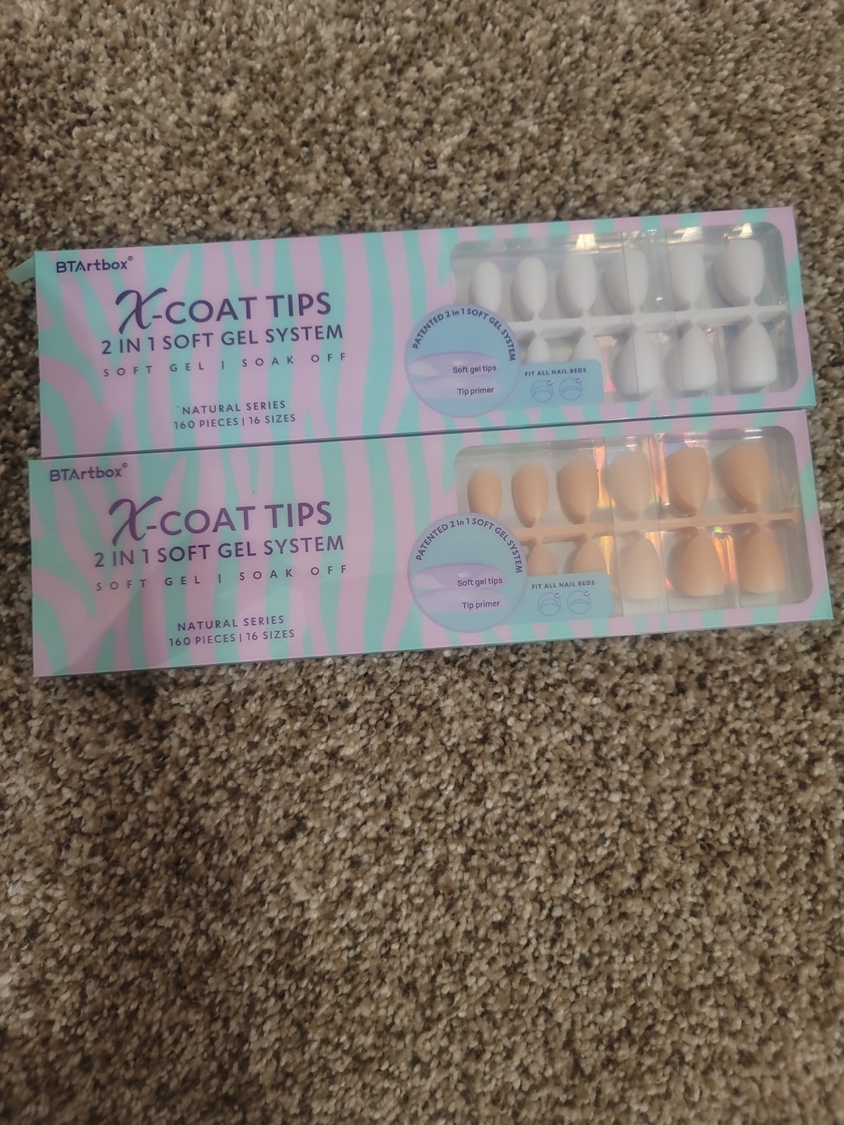 BTArtbox XCoat Press-On Nails Short Almond Soft Gel Natural Nail Tips