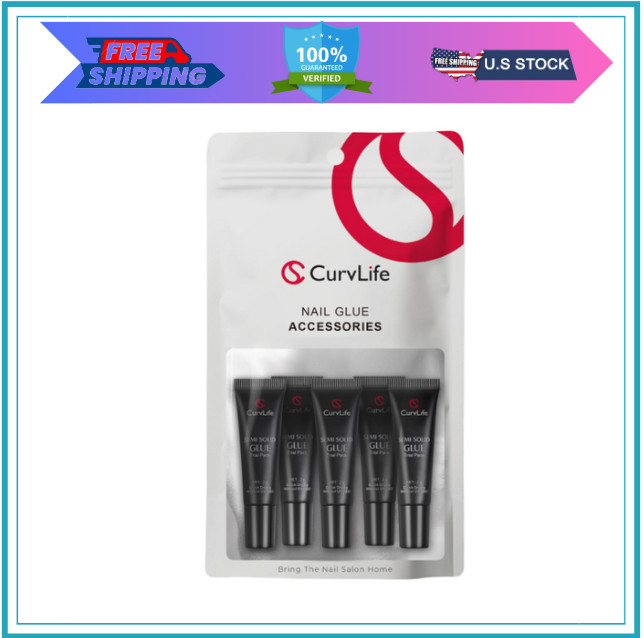 CurvLife Nail Tips Semi Solid Nail Glue 2g 5pcs – Super Strong Soft Glue Gel …