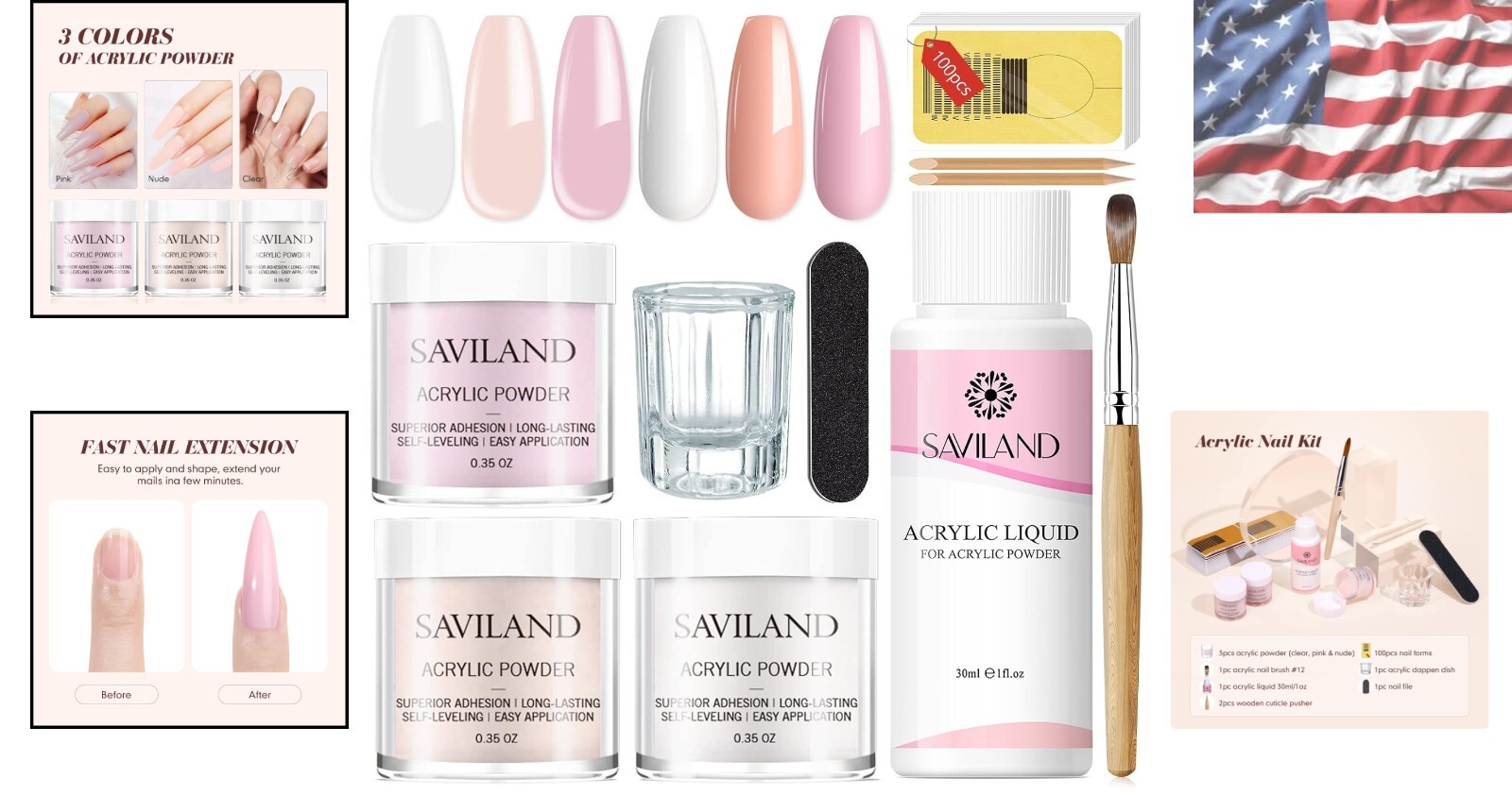 Professional Acrylic Nail Set – Non-Toxic, All-in-One Starter Kit for Home Use