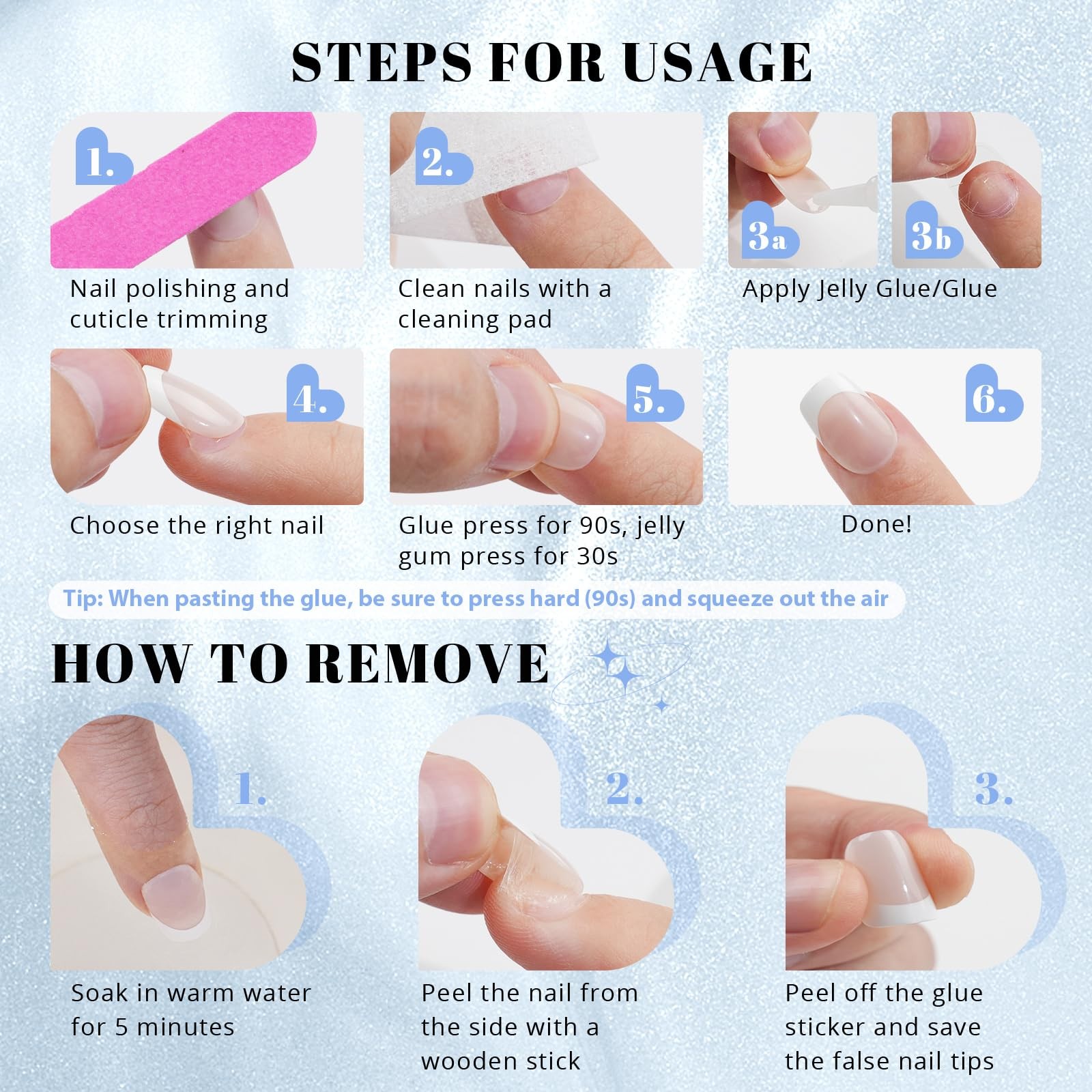 Press on Nails Short 5 Styles, Jofay Fashion 160Pcs Short, A4-Island