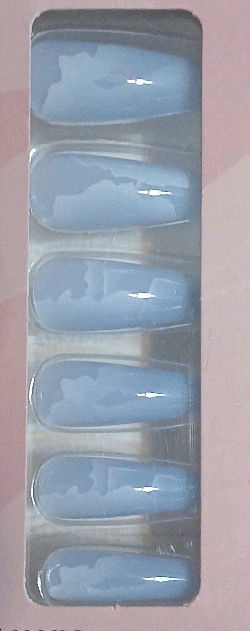 Believe Beauty Nails 24 Fab Flex Long Coffin Sweet Dreams- Blue Cruelty Free New