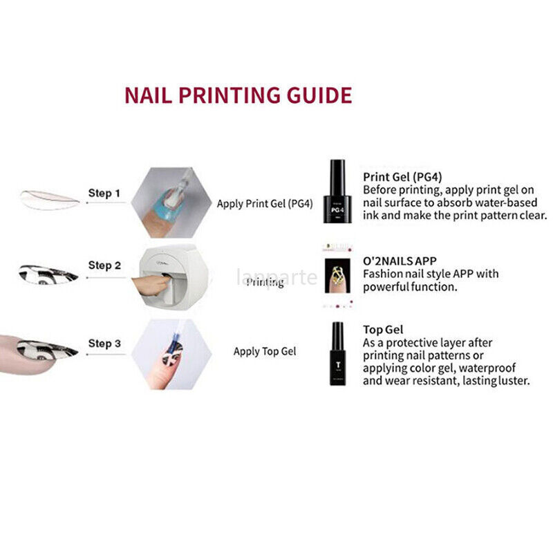 O’2NAILS Portable Nail Printer Mobile APP DIY Nail Art Printing Machine Home Use