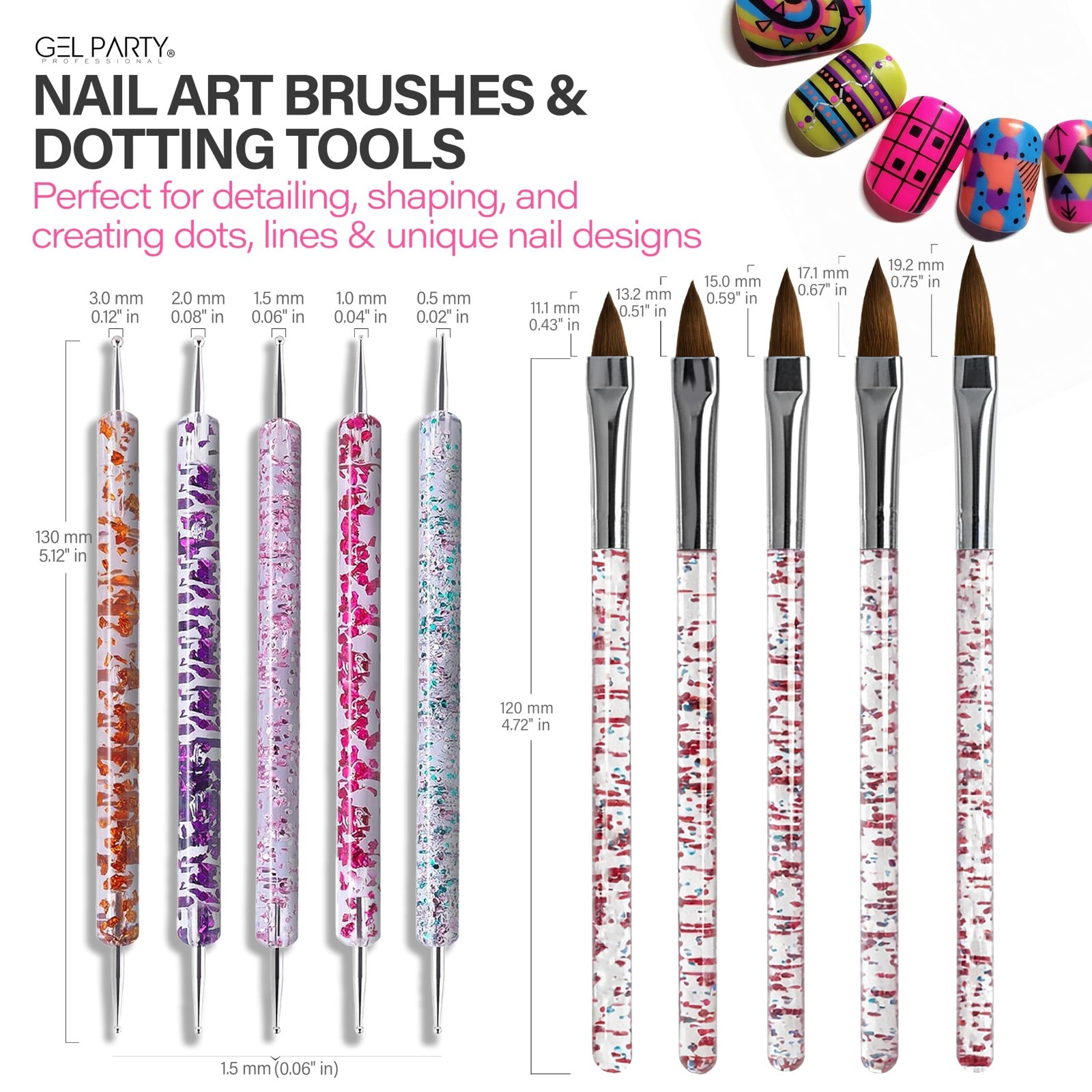 49 PCS Nail Art Brush Set – Dotting Tools, Liner Brushes, Silicone Sculpting & T