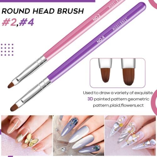 8Pcs Nail Art Brush Set, 7Pcs Nail Brushes + 1Pc Nail Dotting Tool