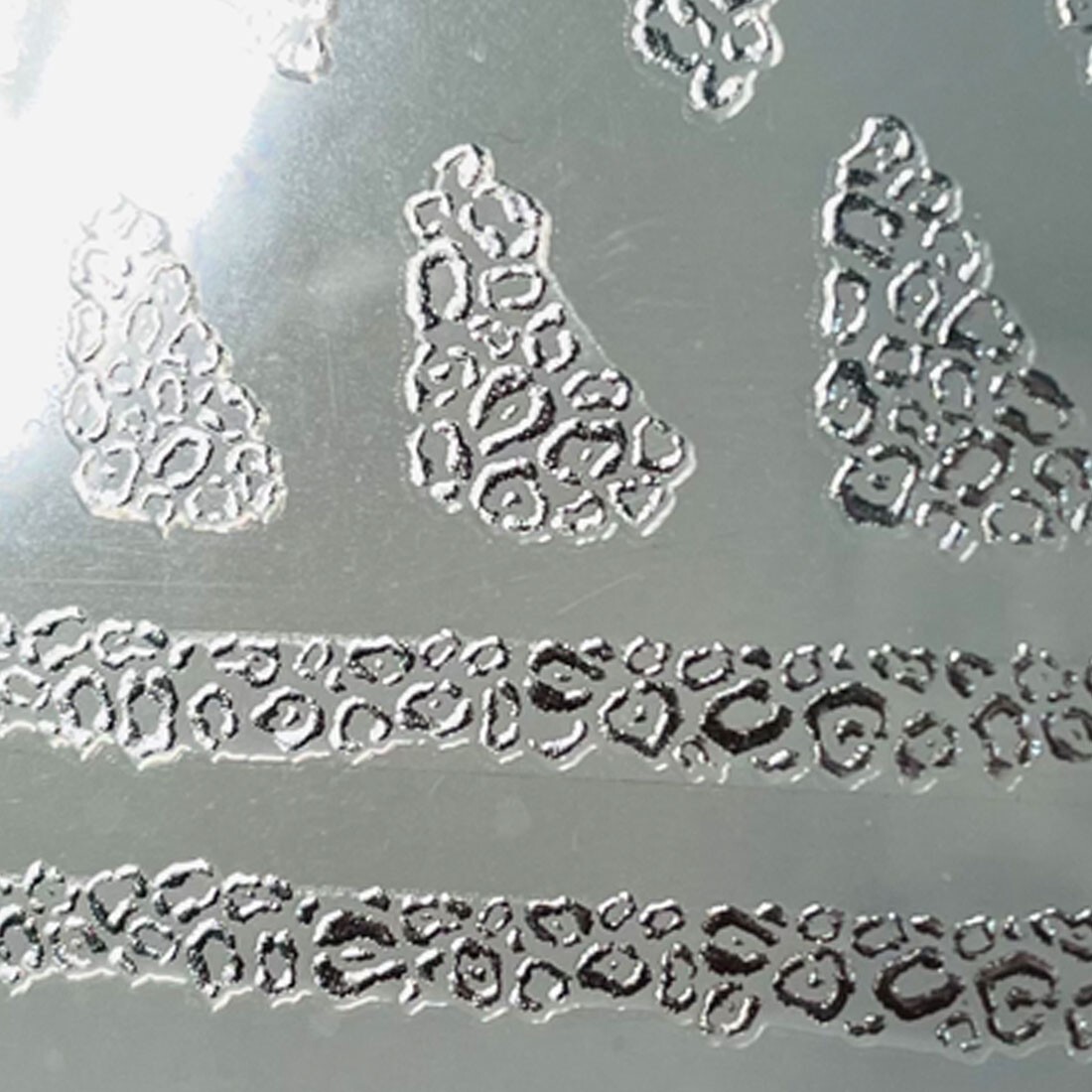 Nail Point Stickers Silver Leopard Party Vacation Decal Unique Special Beauty