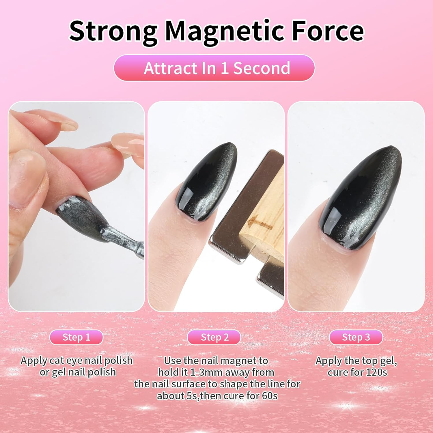 Cat Eye Magnet for Nails, Multifunctional Nail Magnets for Nail Art with Wooden