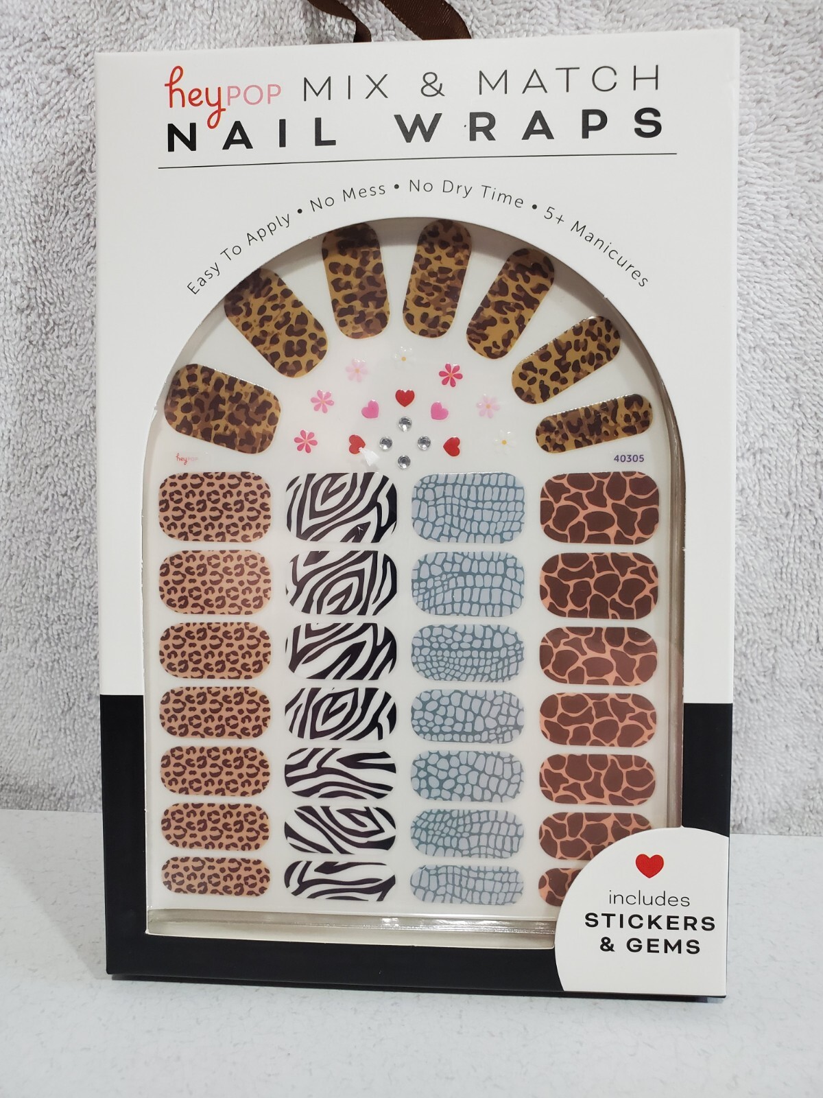 HeyPop Easy Application Mix & Match Animal Print Nail Wraps NWB