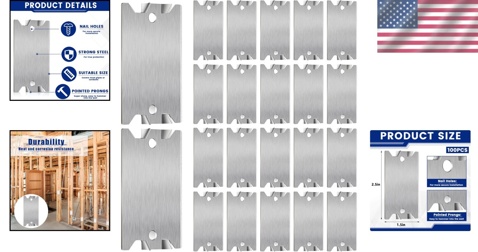 Easy Install Steel Safety Plates – Pack of 100