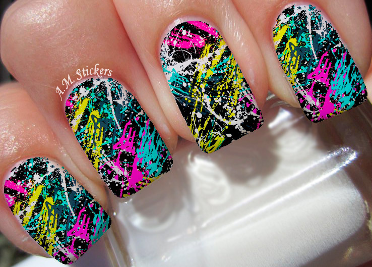 Abstract Print Nail Art Stickers Transfers Decals Set of 22 – A1006