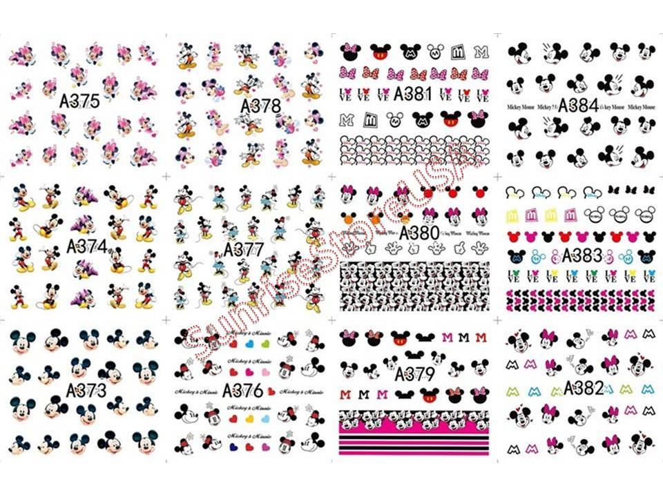 Nail Art Water Transfer Sticker Disney Mickey Minnie Mouse Cartoon Decal Manicur
