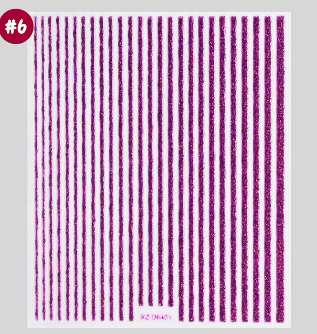 Nail Art Stickers NEW ! PINK BORDER LINE STICKERS XZ-D5401