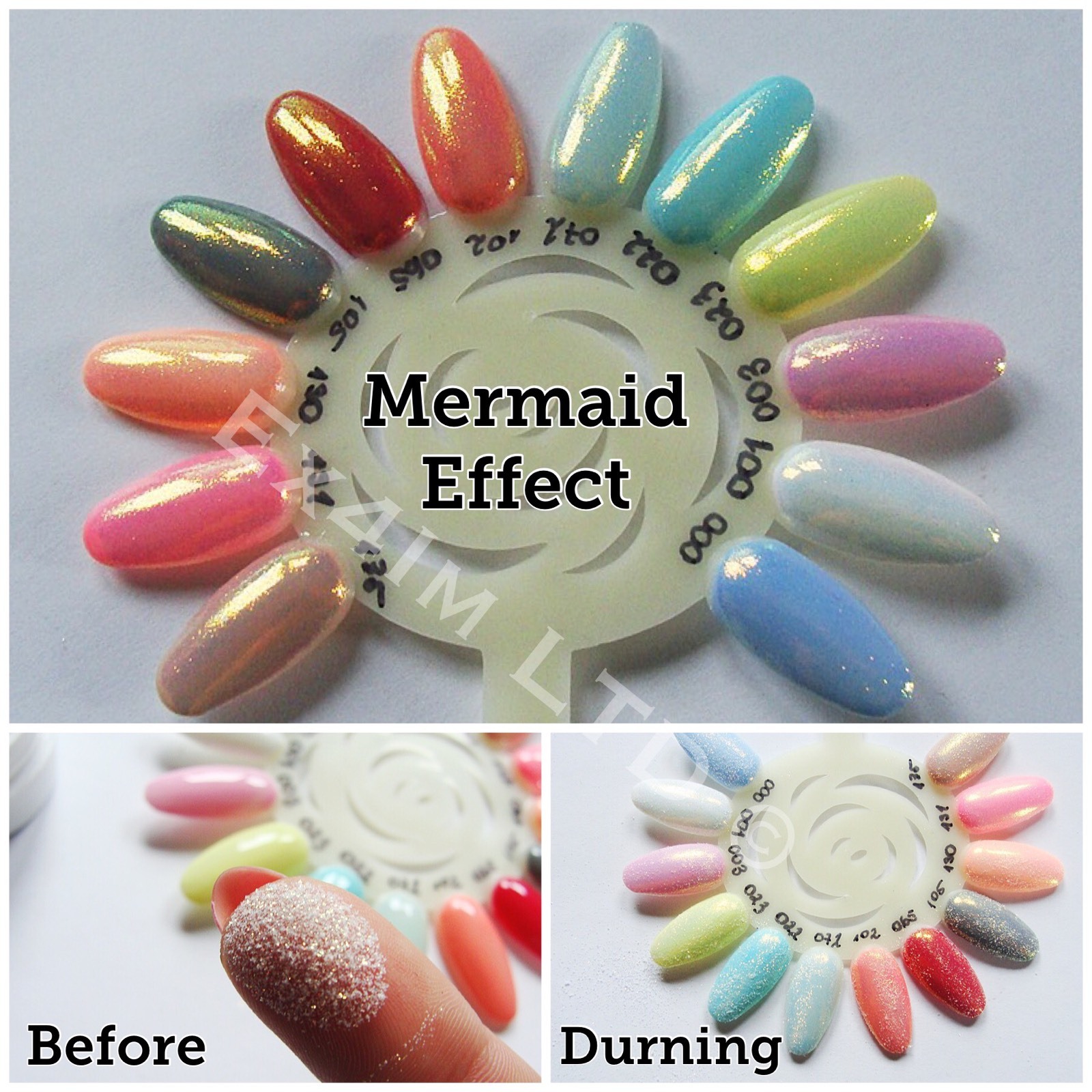 Mermaid Effect Nail Powder 5g + Brush Iridescent Dust Trend Glitter Mirror UK