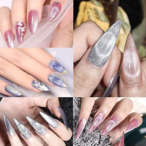 10ml*6 Colors Cat Eye Gel Nail Polish, Crystal Magnetic A-Sparkle Shimmer Set
