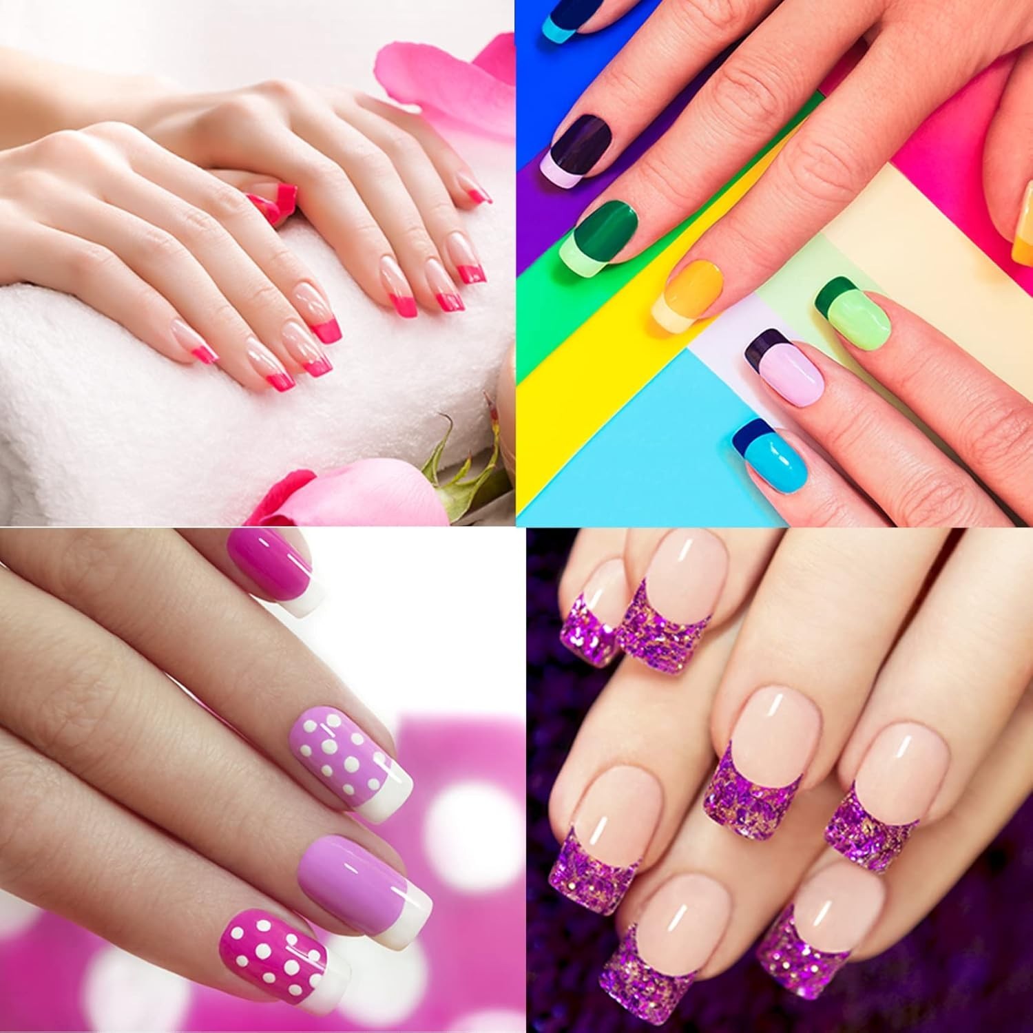 Versatile French Manicure Nail Stickers – 36 Sheets, 3 Designs for Perfect Nails