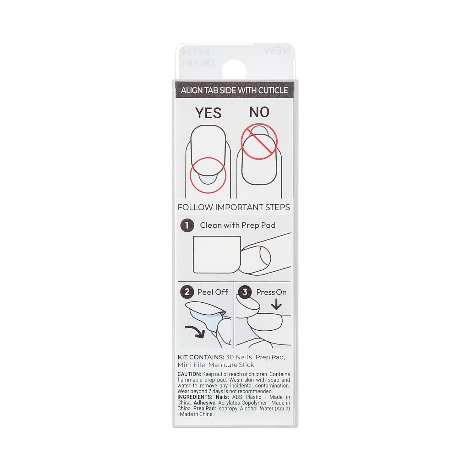 KISS Impress Color Medium Coffin Press-On Nails 501 Frosting 30 Count
