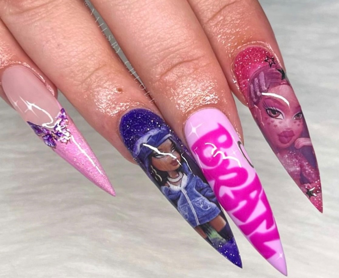 Baddie Bratz Doll Nail Decals Waterslide Airbrush Nail Art Nail Wraps Stickers