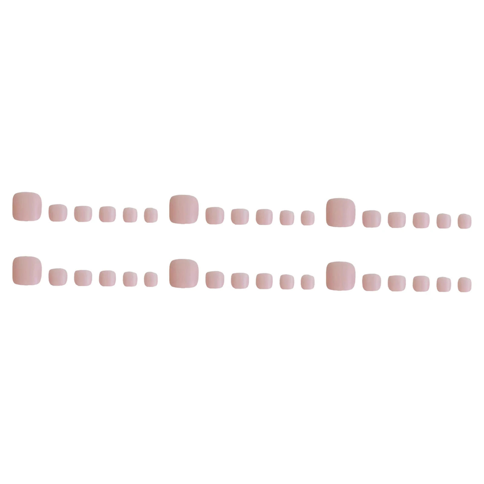 36pcs Matte Pink Solid Color Press On Toenails