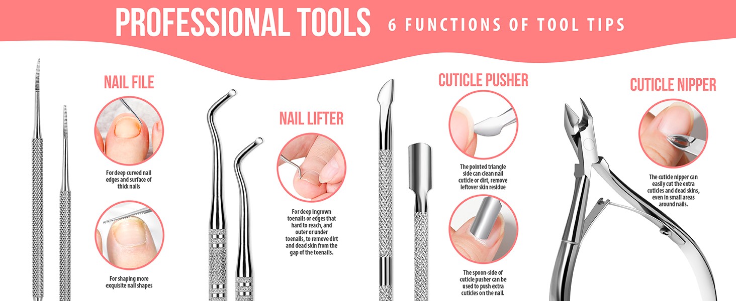 FANDEI Ingrown Toenail Removal Kit, Pedi Tools, Nail Care Kit,